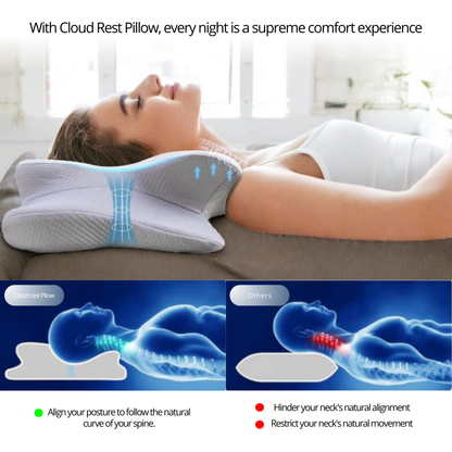 CloudRest Pillow, Ultra Pain Relief & Cooling Pillow for Neck support